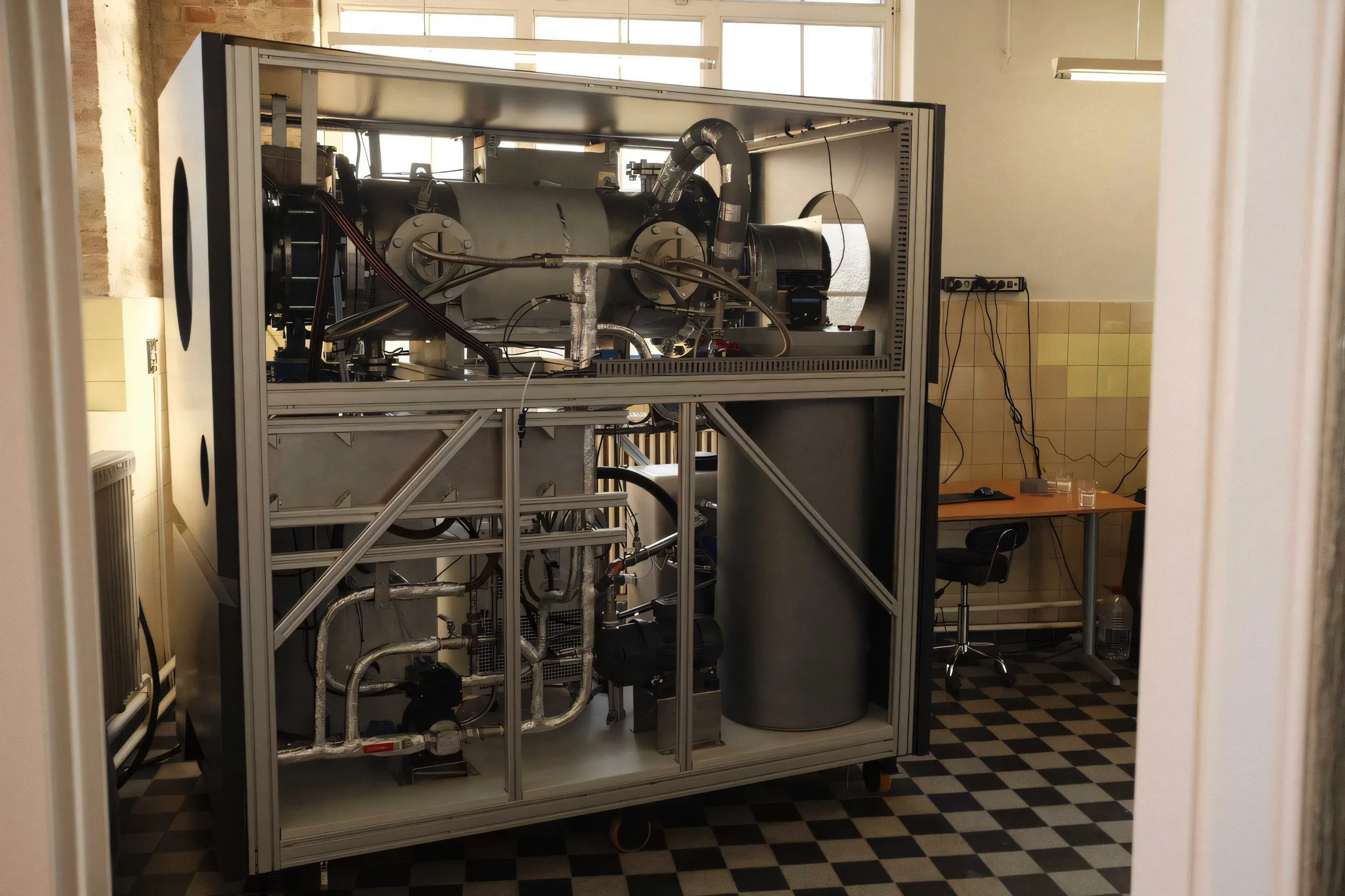 NeoCarbon's first-generation capture unit at the company's Berlin headquarters